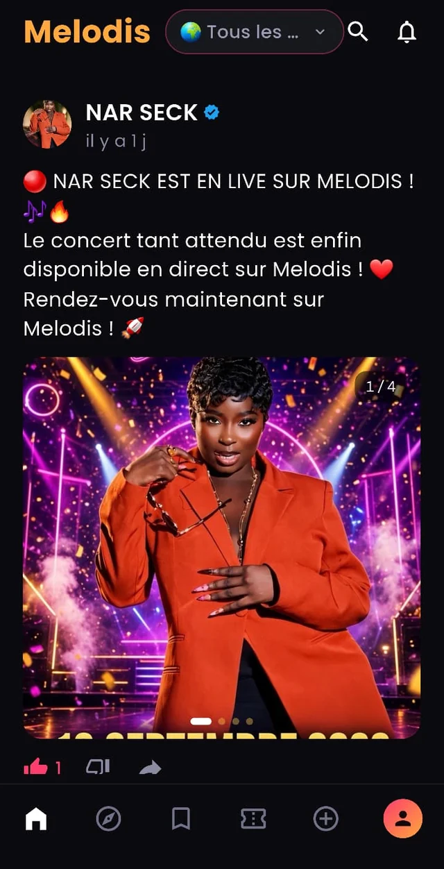 Publications en direct — application Melodis